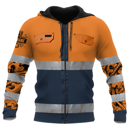 Mechanic 3D All Over Printed Hoodie For Men and Women TN