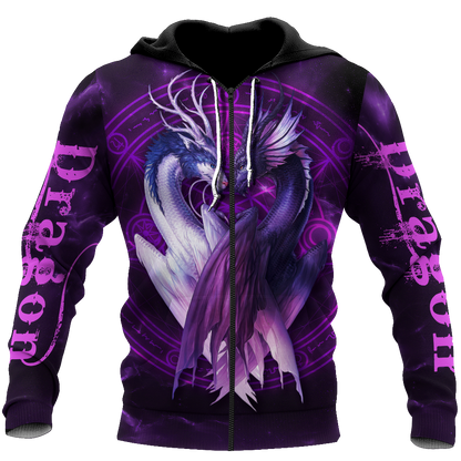 Purple Dragon 3D Hoodie Shirt For Men And Women