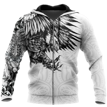 Eagle Tattoo Art Hoodie T Shirt For Men and Women HAC300503-NM-Apparel-NM-Zipped Hoodie-S-Vibe Cosy™