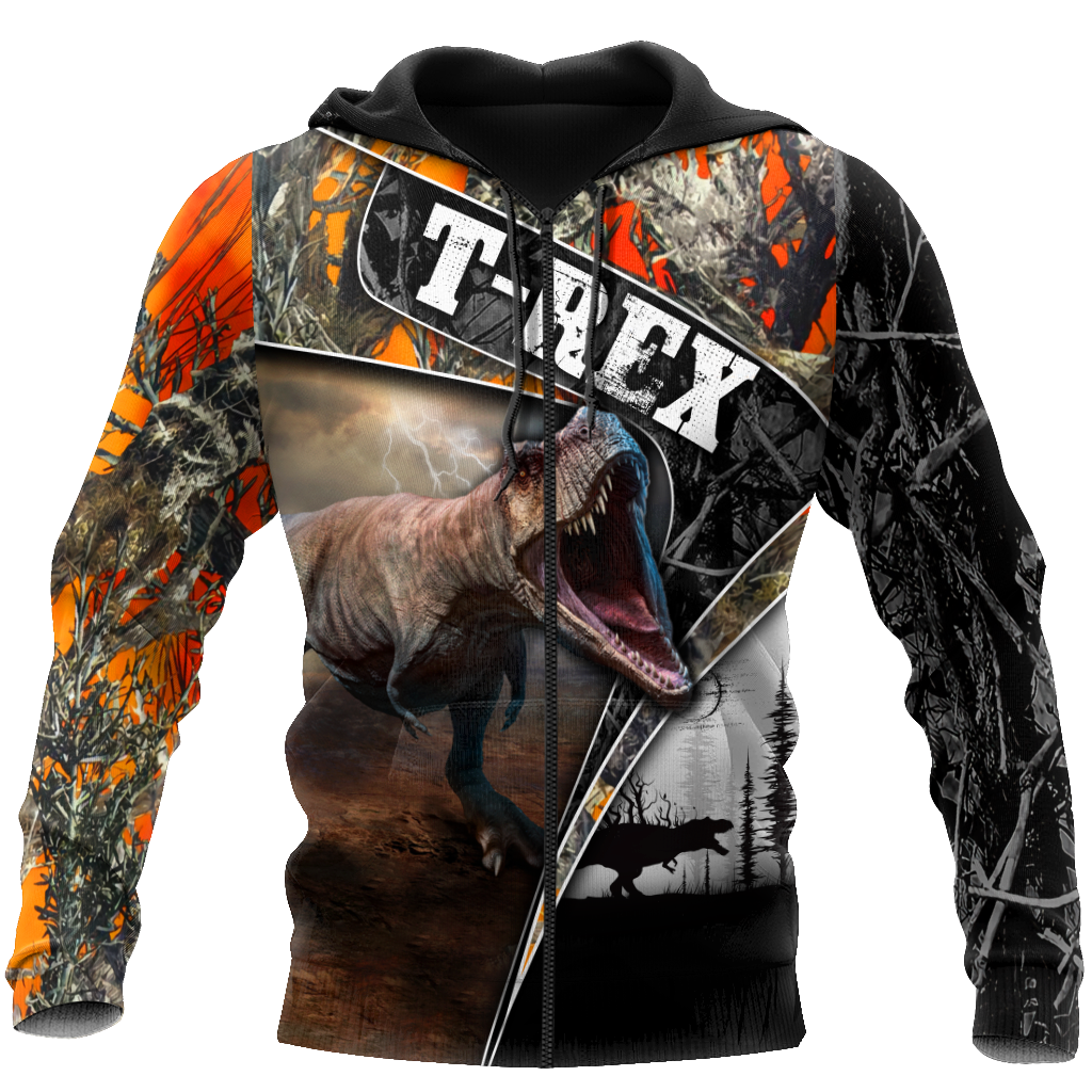 Dinosaur T-rex orange camo 3D all over printed shirts