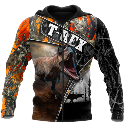 Dinosaur T-rex orange camo 3D all over printed shirts