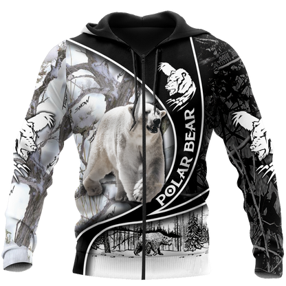 All Over Printed Polar Bear Hoodie VP03102001-MEI