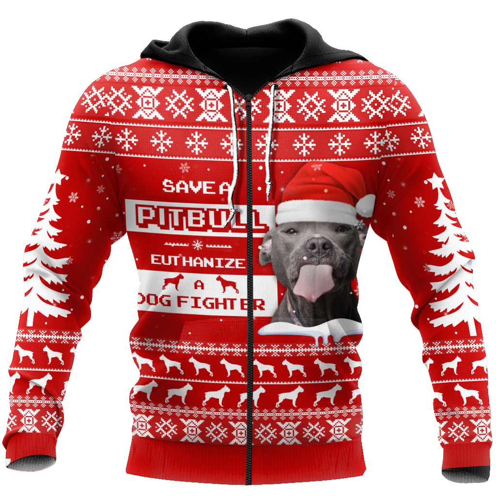 Save A Pit Bull Christmas Shirt for Men and Women NDD08102002