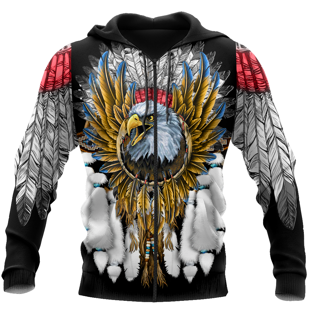 Eagle Dreamcatcher Native American Hoodie Black 3D All Over Printed Shirts LAM2029093-LAM