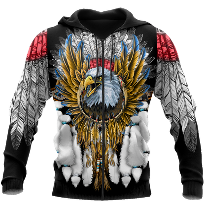 Eagle Dreamcatcher Native American Hoodie Black 3D All Over Printed Shirts LAM2029093-LAM