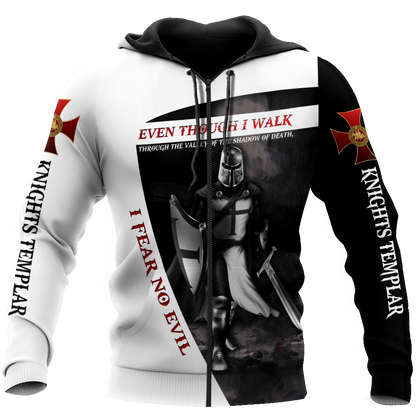 Premium Knight Templar I Fear No Evil All Over Printed Shirts For Men And Women MEI