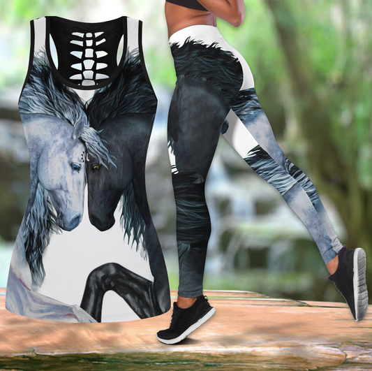 Love Horse Combo Tank + Legging JJ110401 - Amaze Style™-Apparel