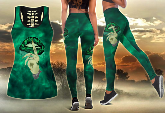 Stoner Green Combo Legging + Tank Limited by SUN JJ110525 - Amaze Style™-Apparel