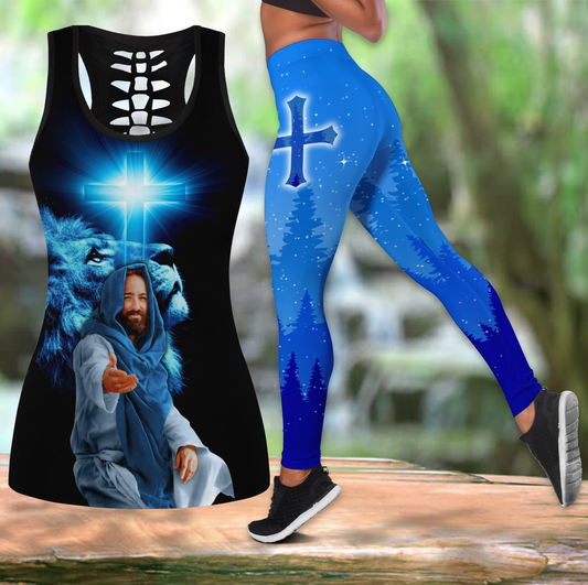 My God-Jesus Combo Tank + Legging JJ200402 - Amaze Style™-Apparel