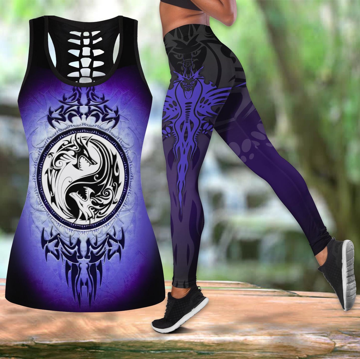 Dragon Yin & Yang 3D Over Printed Legging & Tank top-ML