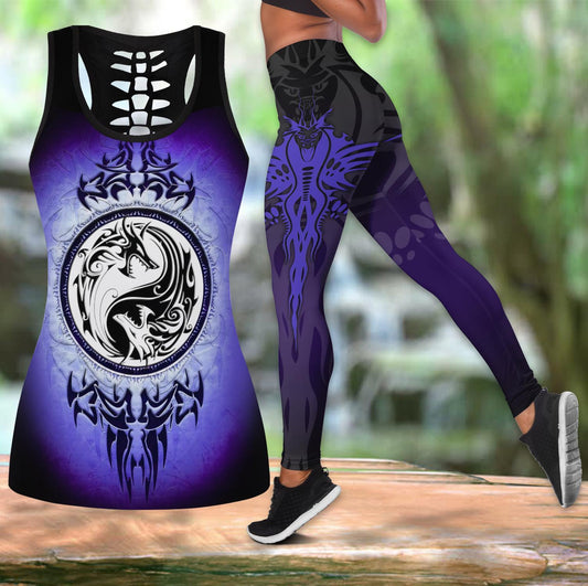 Dragon Yin & Yang 3D Over Printed Legging & Tank top-ML