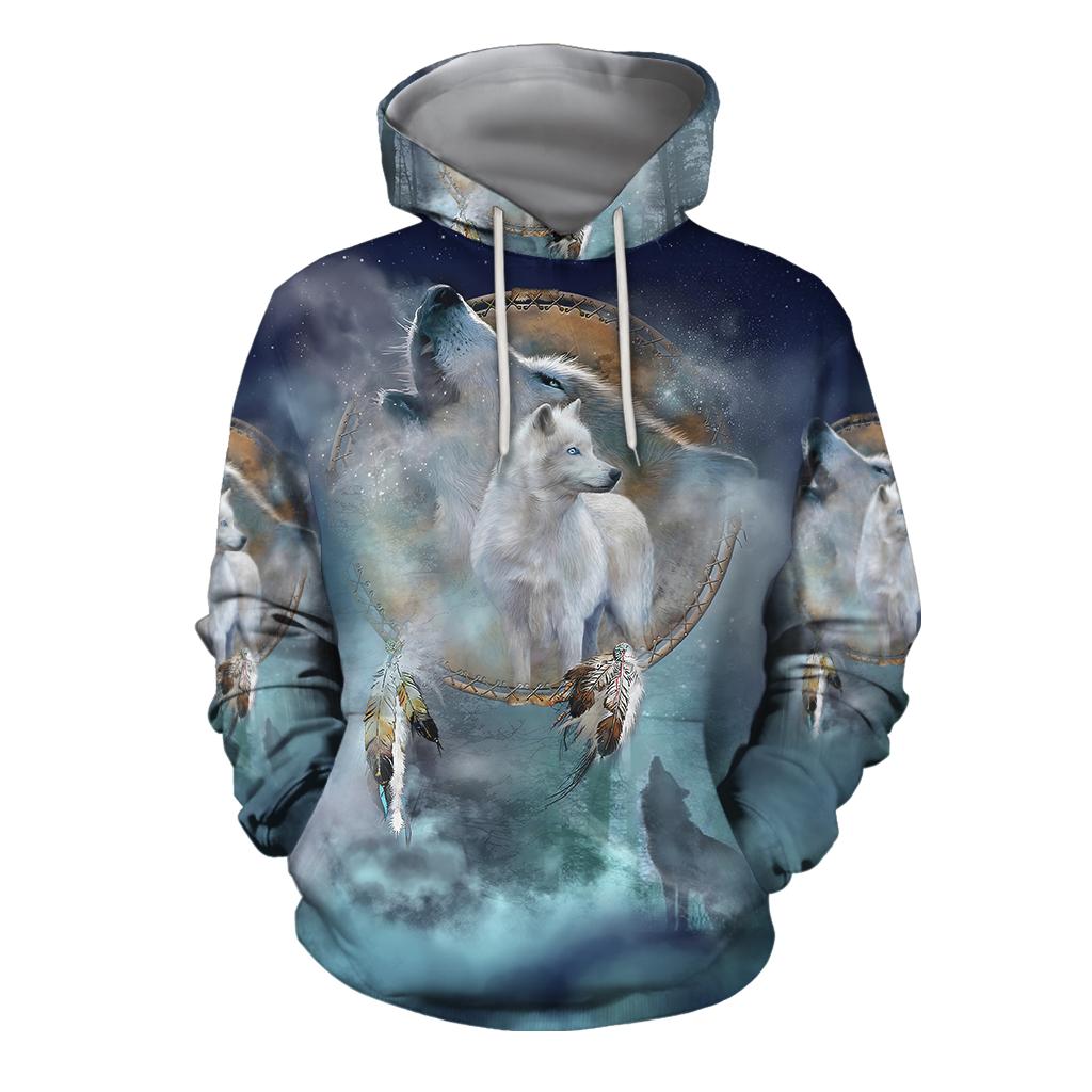 Couple Wolf Love Forever Hoodie Tshirt for Men and Women-ML