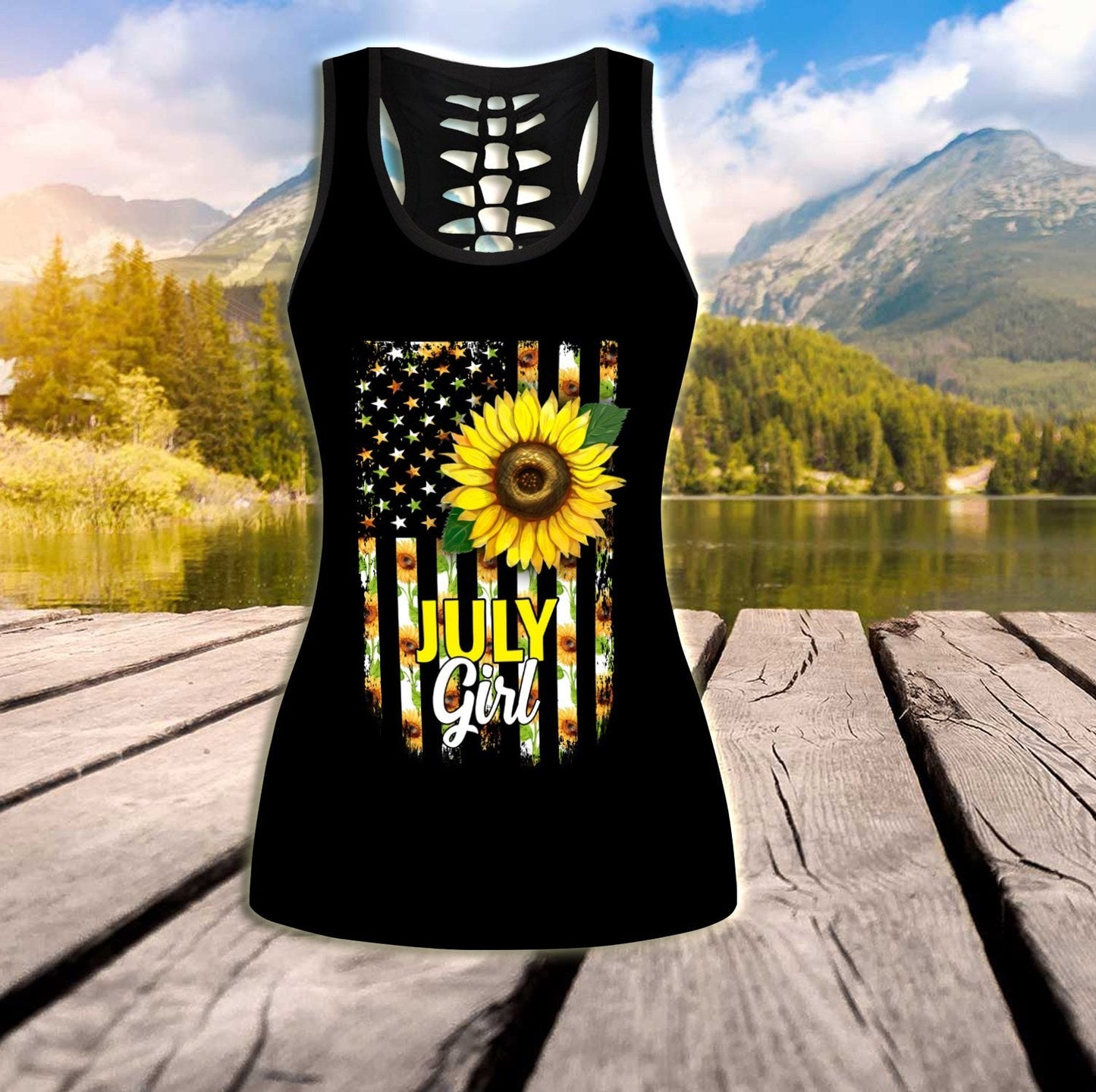 July Girl Sunflower Combo (Legging+Tank) TR1405207S - Amaze Style™-Apparel