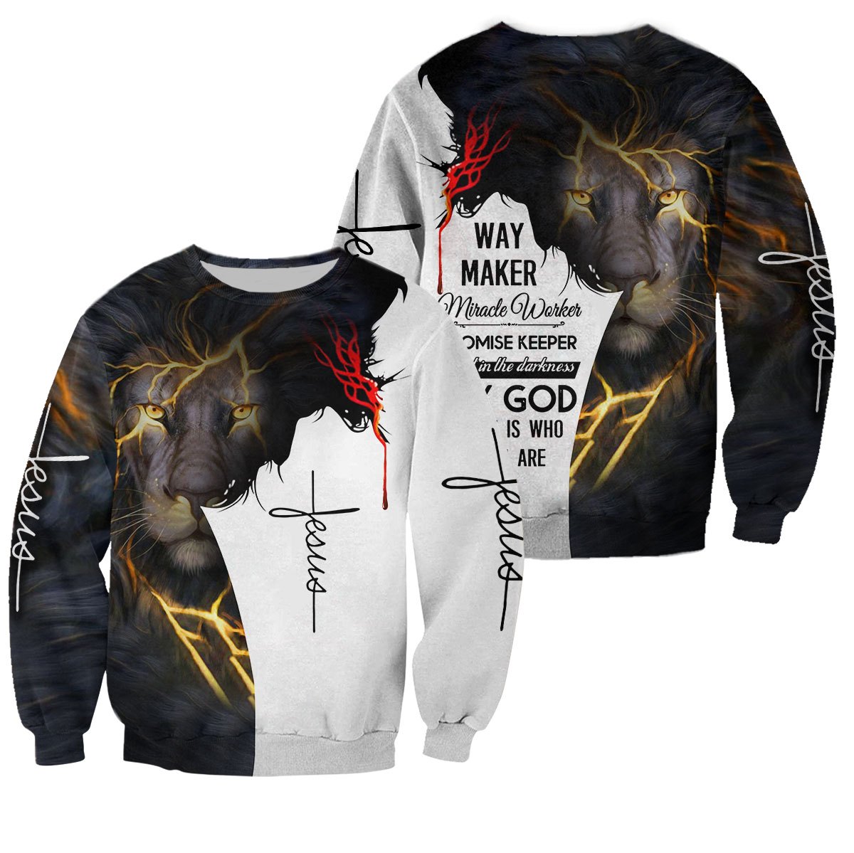 Lion Way Maker Miracle Worker - Christian - 3D All Over Printed Style for Men and Women