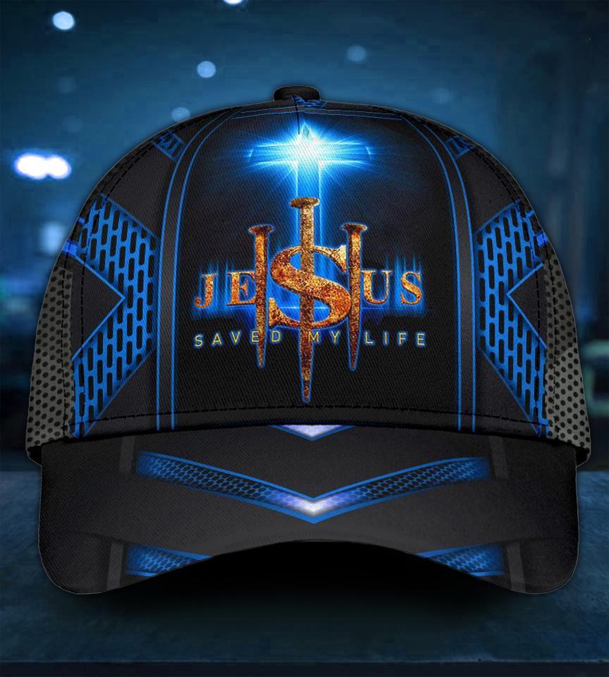 Jesus Cross Blue Saved My Life Classic Cap 18032102.CML