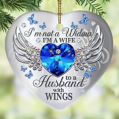 Jewelry Butterfly My Husband Heart Ornament, Memorial Gifts On Christmas Occasion