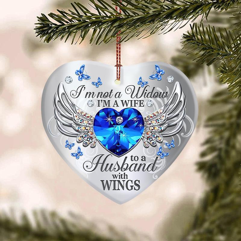 Jewelry Butterfly My Husband Heart Ornament, Memorial Gifts On Christmas Occasion