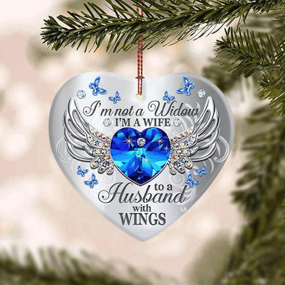 Jewelry Butterfly My Husband Heart Ornament, Memorial Gifts On Christmas Occasion