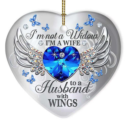 Jewelry Butterfly My Husband Heart Ornament, Memorial Gifts On Christmas Occasion