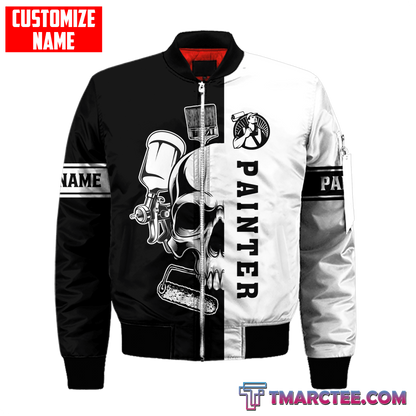 Tmarc Tee Personalized Name Painter 3D All Over Printed Unisex Shirts Skull