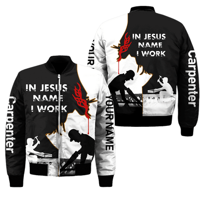 Personalized Name Carpenter 3D All Over Printed Unisex Shirts In Jesus Name I Work
