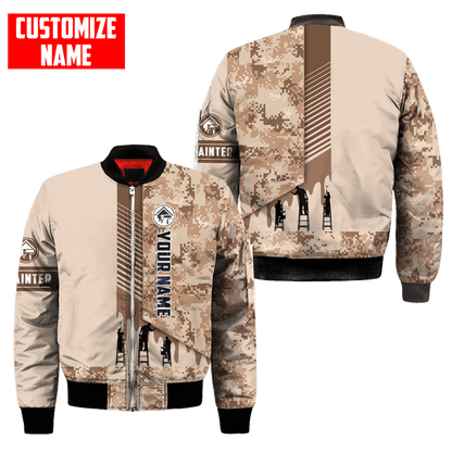 Tmarc Tee Personalized Name Painter 3D All Over Printed Unisex Shirts Brown Camo