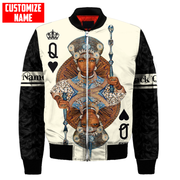 African Culture Black Queen Zulu Unisex Hoodie ML Personalize Name