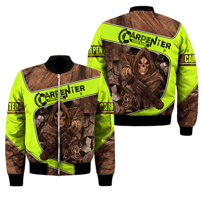 Personalized Name Carpenter 3D All Over Printed Unisex Shirts Wood Pattern