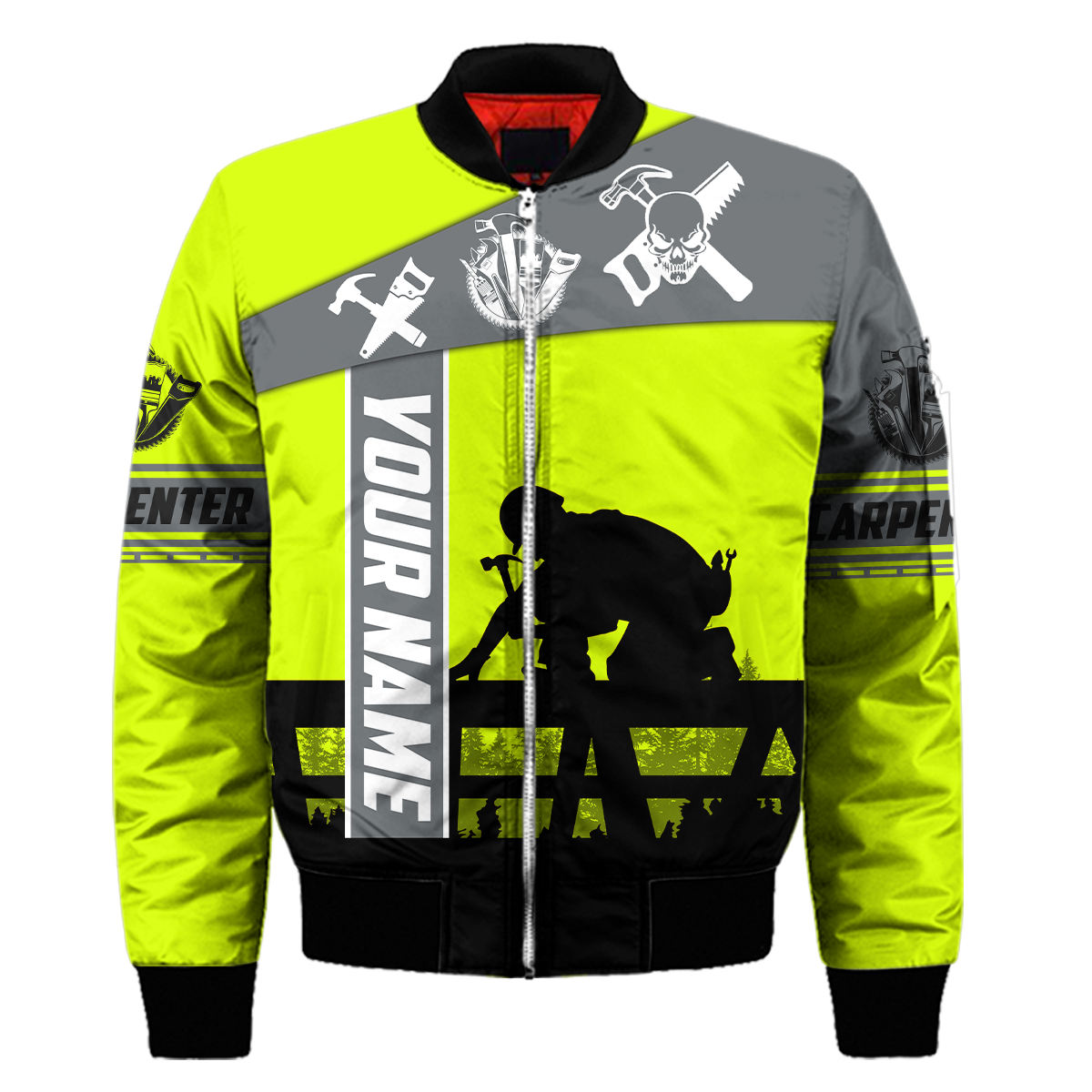 Personalized Name Carpenter 3D All Over Printed Unisex Shirts Green Neon Ver 2