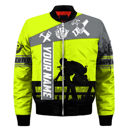 Personalized Name Carpenter 3D All Over Printed Unisex Shirts Green Neon Ver 2