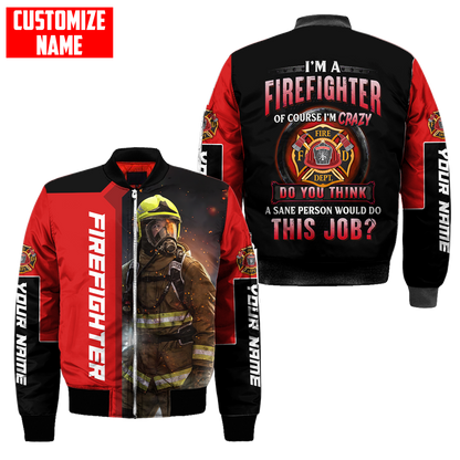 Customize Name Firefighter 3D All Over Printed Unisex Shirts