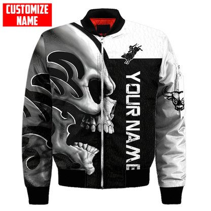 Personalized Name Rodeo Skull 3D All Over Printed Unisex Shirts Bull Riding