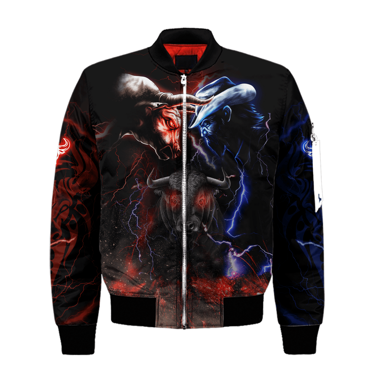 Tmarc Tee Bull Riding Red Blue Fight 3D All Over Printed Unisex Shirts