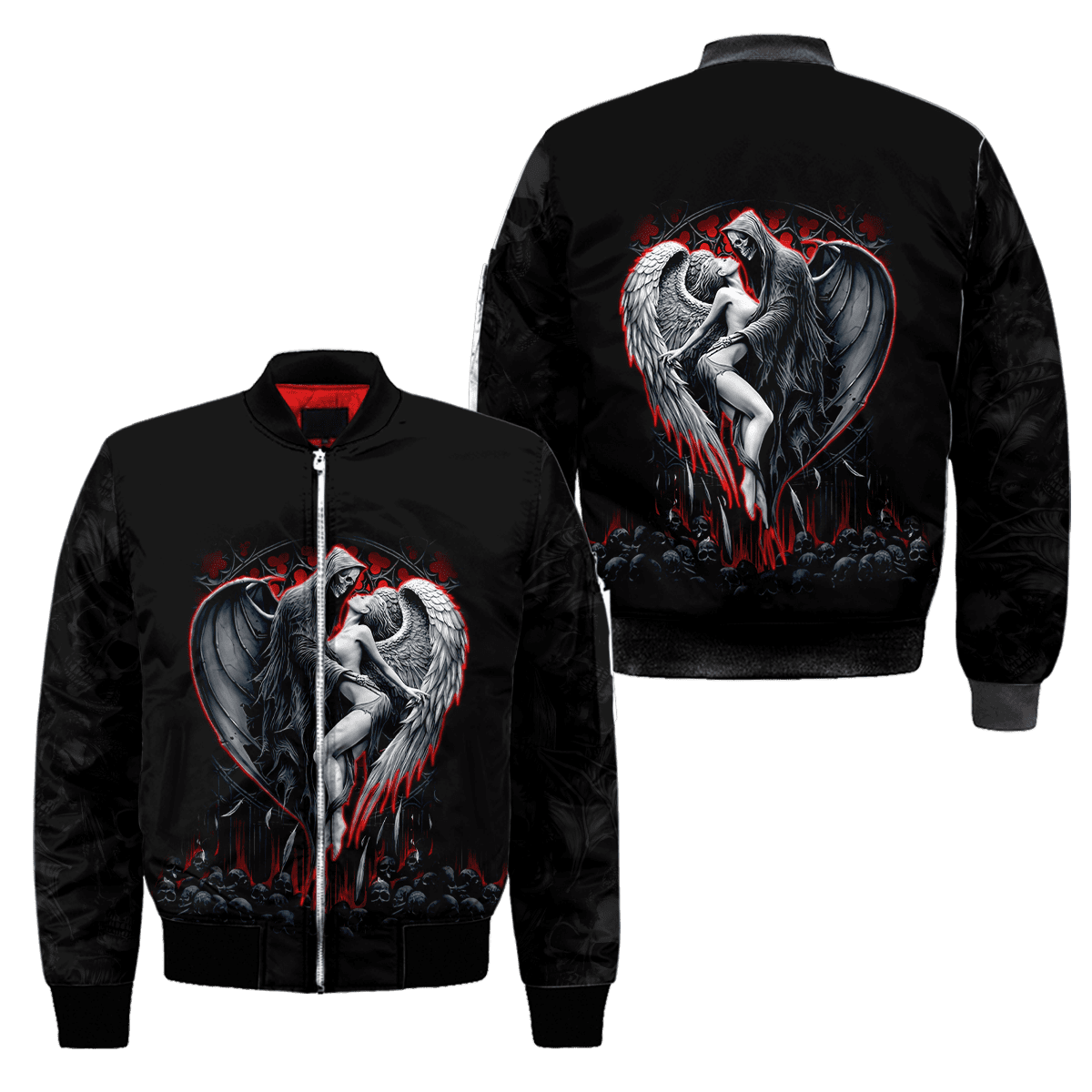 Skull and Beauty Bomber Jacket For Men And Women