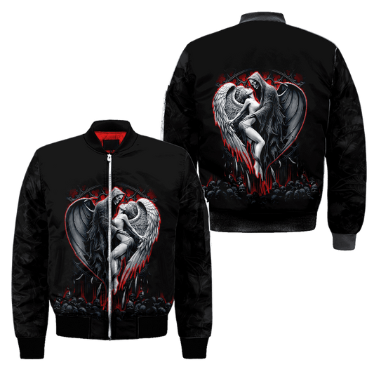 Skull and Beauty Bomber Jacket For Men And Women