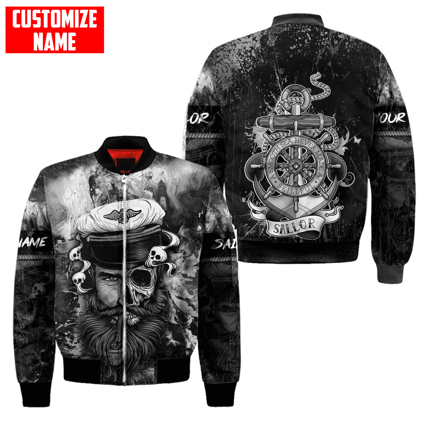 Customized name A Smooth Sea Never Made A Skillful Sailor 3D Printed Shirts