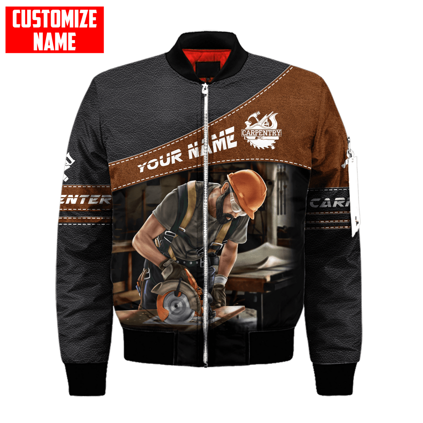 Personalized Name Carpenter 3D All Over Printed Unisex Shirts Leather Texture Ver3