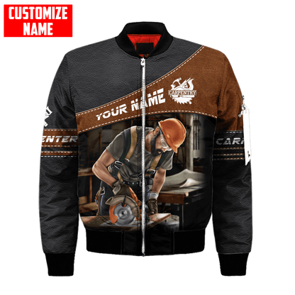 Personalized Name Carpenter 3D All Over Printed Unisex Shirts Leather Texture Ver3
