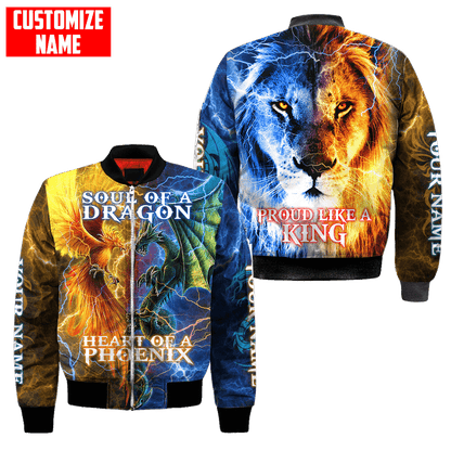 The Power Of Three Souls Dragon Phoenix Lion 3D All Over Printed Unisex Shirts