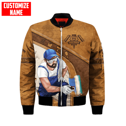 Tmarc Tee Personalized Name Painter 3D All Over Printed Unisex Shirts Brown Leather