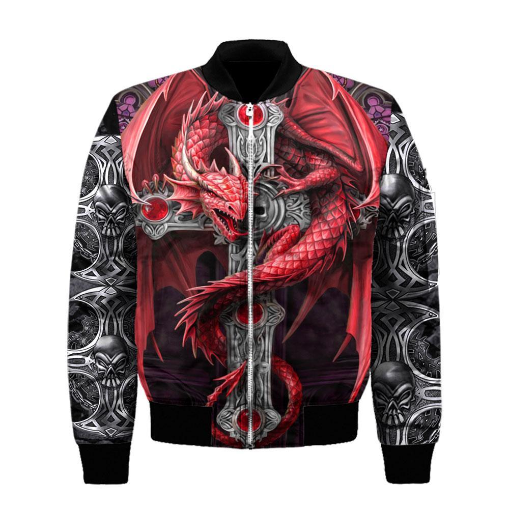 Tmarc Tee Dungeons and Dragons Red Tattoo 3D All Over Printed Winter Shirts