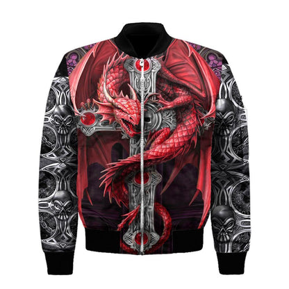 Tmarc Tee Dungeons and Dragons Red Tattoo 3D All Over Printed Winter Shirts