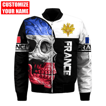Tmarc Tee Personalized France Skull 3D All Over Printed Shirts