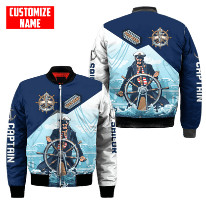 Customized Name Captain Sailor 3D All Over Printed Shirts
