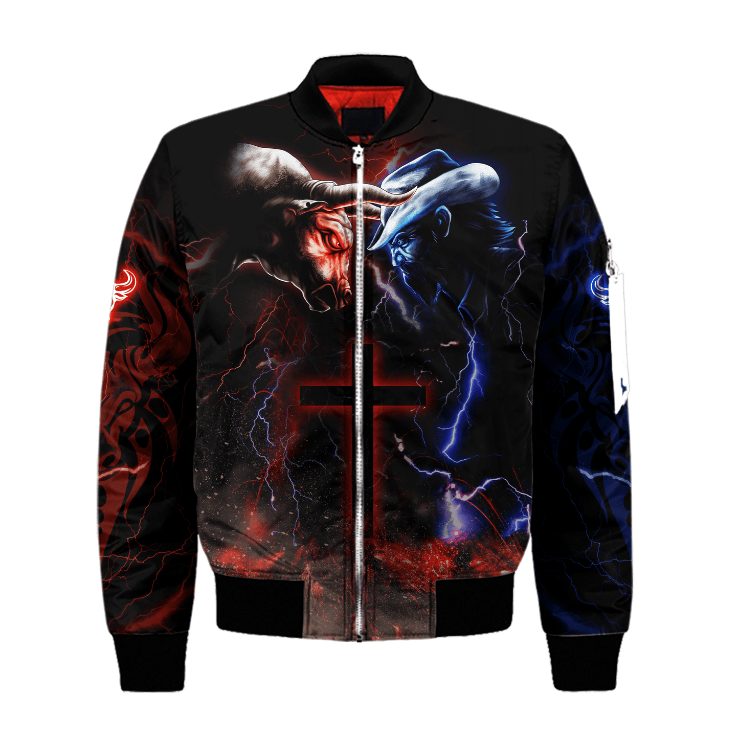 Tmarc Tee Bull Riding Red Blue Fight Cross 3D All Over Printed Unisex Shirts