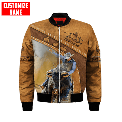 Tmarc Tee Personalized Name Bull Riding 3D All Over Printed Unisex Shirts Brown Bull Ver 2