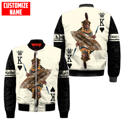 African Culture Black King Zulu Unisex Hoodie ML Personalize Name