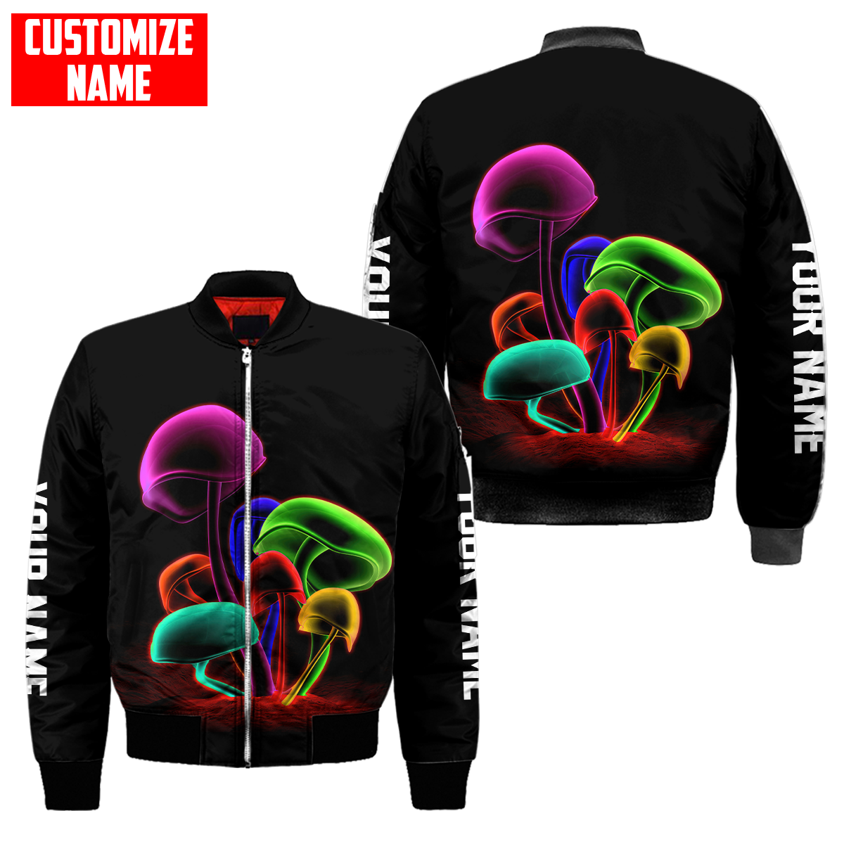 Customize Name Mushroom Hippie 3D All Over Printed Unisex Shirts