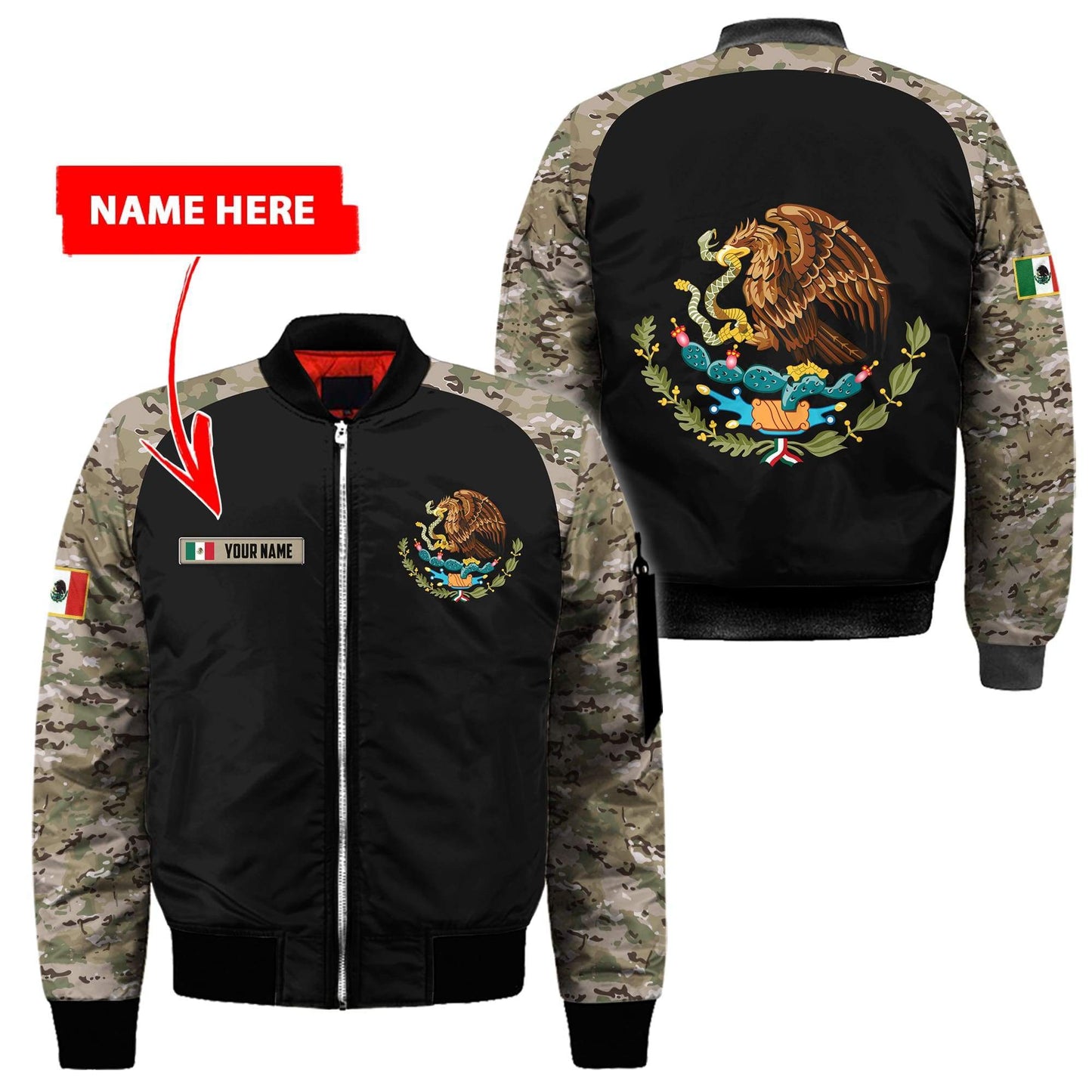 Mexico Coat Of Arms no02 Personalized Name 3D Unisex Shirts