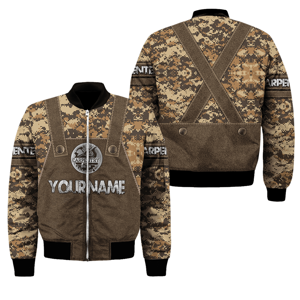 Personalized Name Carpenter 3D All Over Printed Unisex Shirts Camo